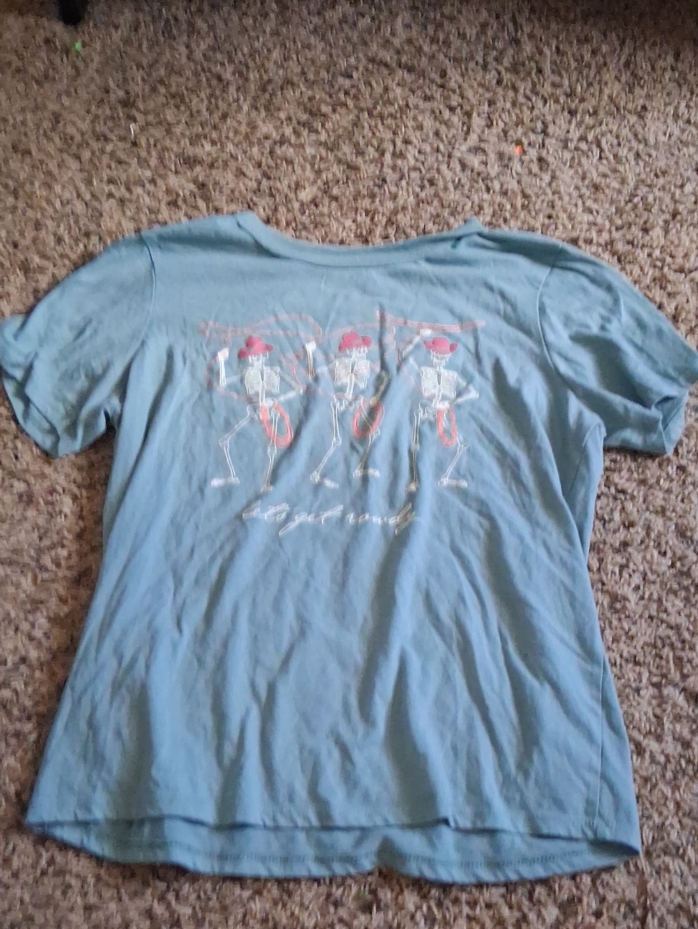 Women’s Short Sleeve Tee with Skeleton Dance Graphic - Blue